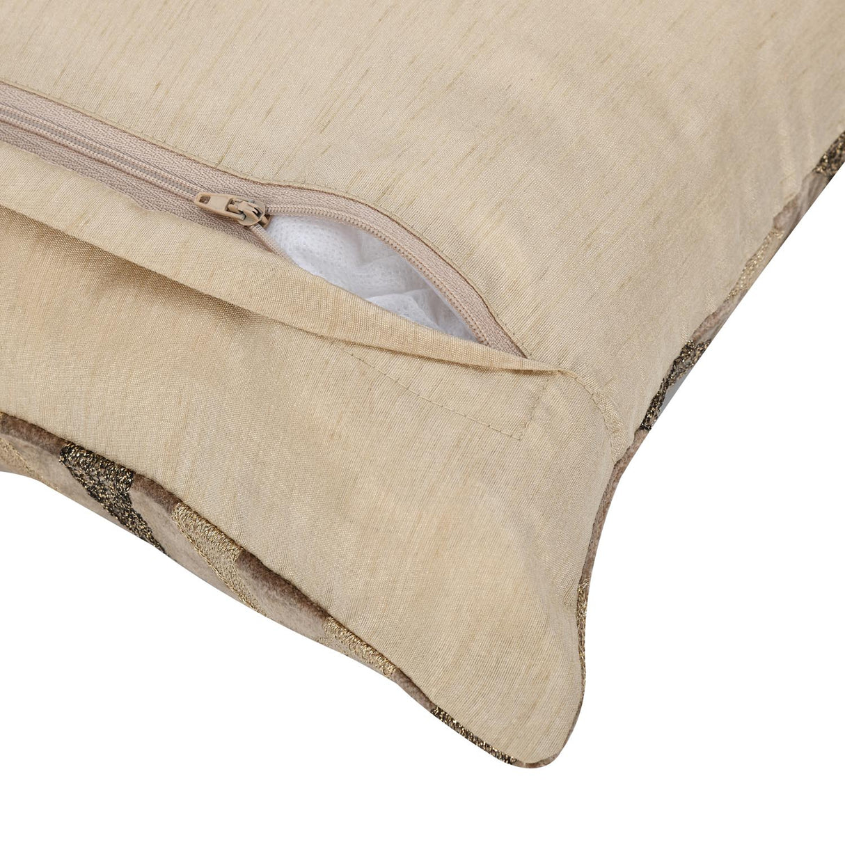 Decorative Waves Vicose Velvet 16" x 16" Cushion Cover- Gold