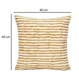 Striped Cotton 16" x 16" Cushion Cover- Beige