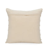 Striped Cotton 16" x 16" Cushion Cover- Beige