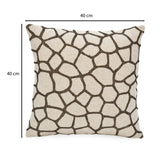 Animal Print Cotton 16" x 16" Cushion Cover - Beige