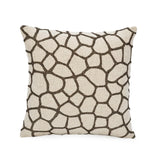 Animal Print Cotton 16" x 16" Cushion Cover - Beige