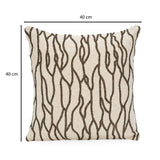 Abstract Design Cotton 16" x 16" Cushion Cover- Beige