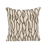 Abstract Design Cotton 16" x 16" Cushion Cover- Beige