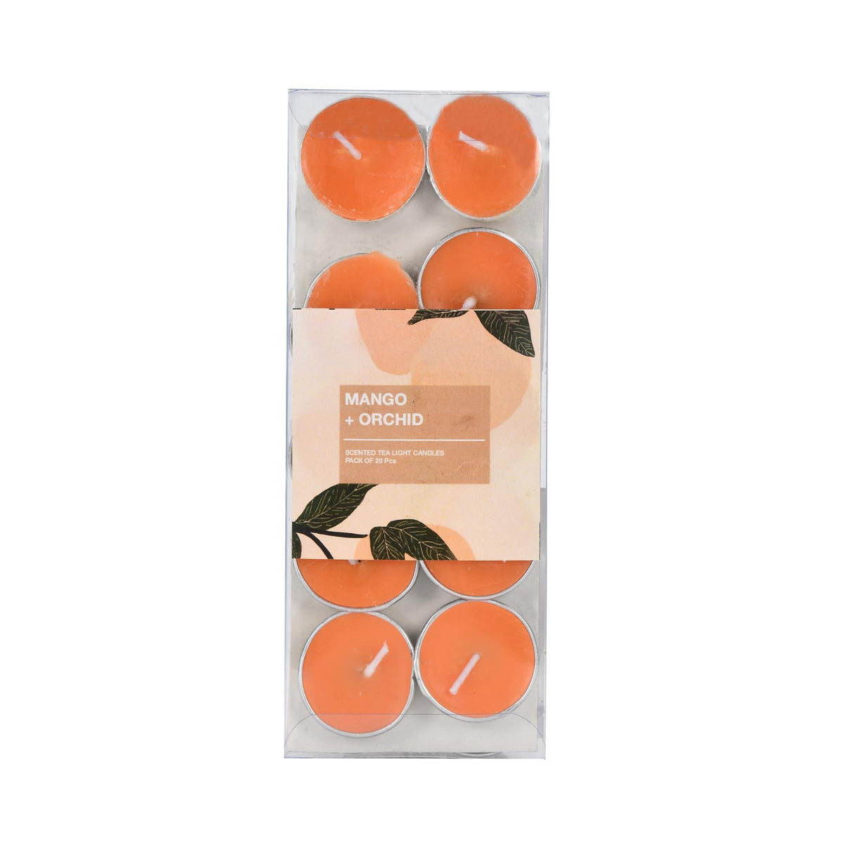 Mango Orchid Tealight Candle Set of 20- Orange
