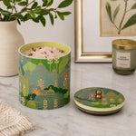 Small Round Cannister With Lid- Green