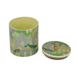Small Round Cannister With Lid- Green