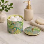 Large Round Cannister With Lid- Green