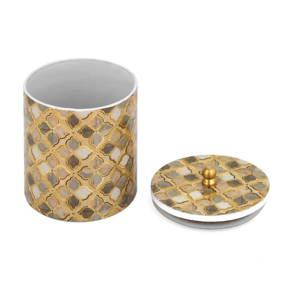 Multipurpose Round Cannister- Small, Brown