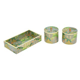 Multipurpose Cannister Set of 2 With Tray- Green