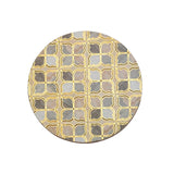 Decorative Set of 4 Coaster with Handle- Brown