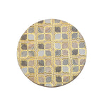 Decorative Set of 4 Coaster with Handle- Brown