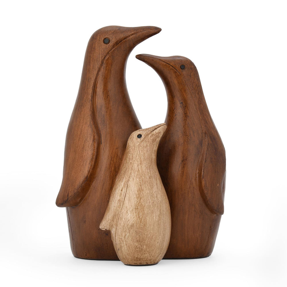 Trio Penguin Polyresin Showpiece- Brown