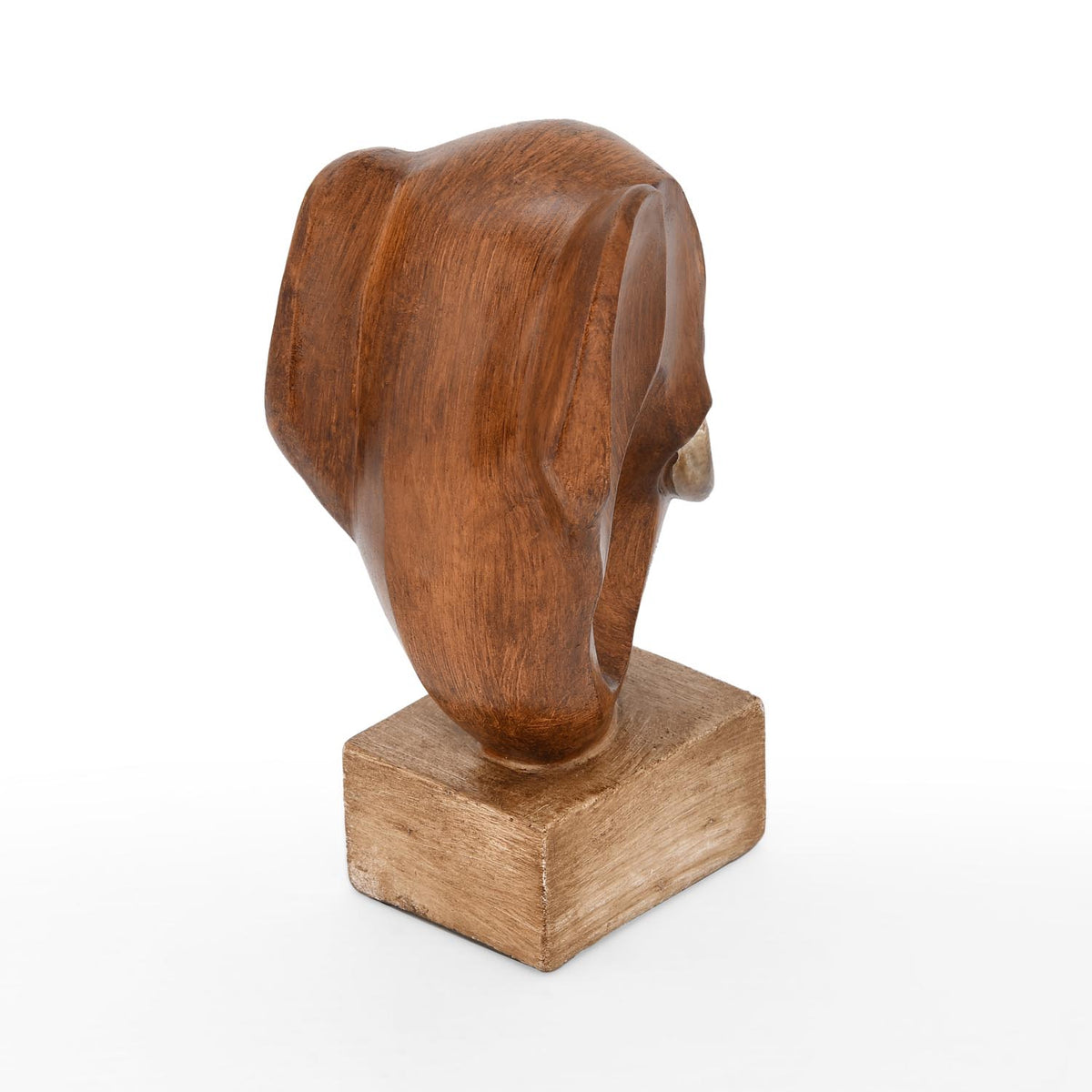 Elephant Head on Base Showpiece- Brown