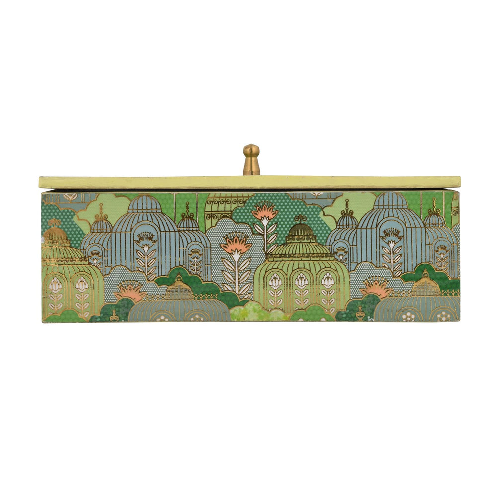 Multipurpose Square Dryfruit Box With Lid- Green