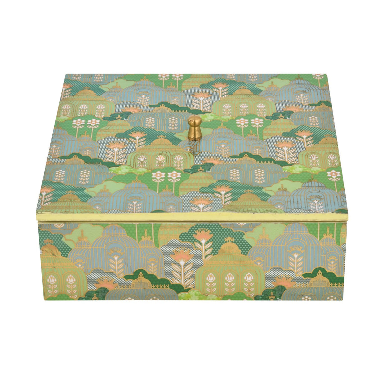 Multipurpose Square Dryfruit Box With Lid- Green
