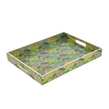 Decorative Serving Tray with Handle- Green