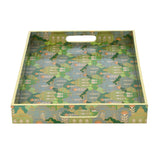 Decorative Serving Tray with Handle- Green