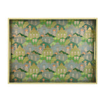 Decorative Serving Tray with Handle- Green