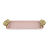 La Rosa Rectangular Tray with Wings Handle- Pink & Gold