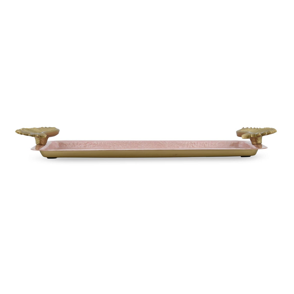 La Rosa Rectangular Tray with Wings Handle- Pink & Gold