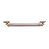 La Rosa Rectangular Tray with Wings Handle- Pink & Gold