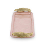 La Rosa Rectangular Tray with Wings Handle- Pink & Gold