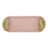La Rosa Rectangular Tray with Wings Handle- Pink & Gold