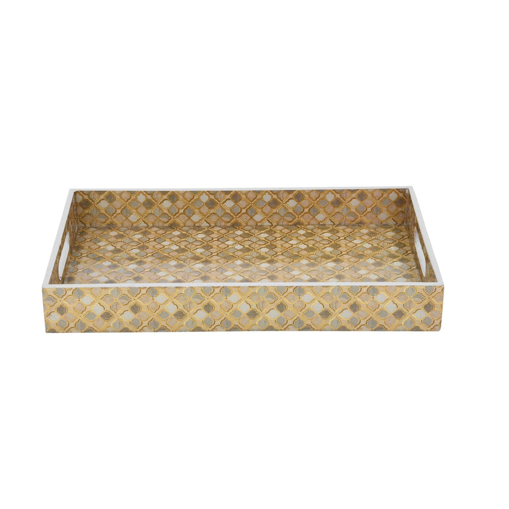 Decorative Tray with Handle- Brown