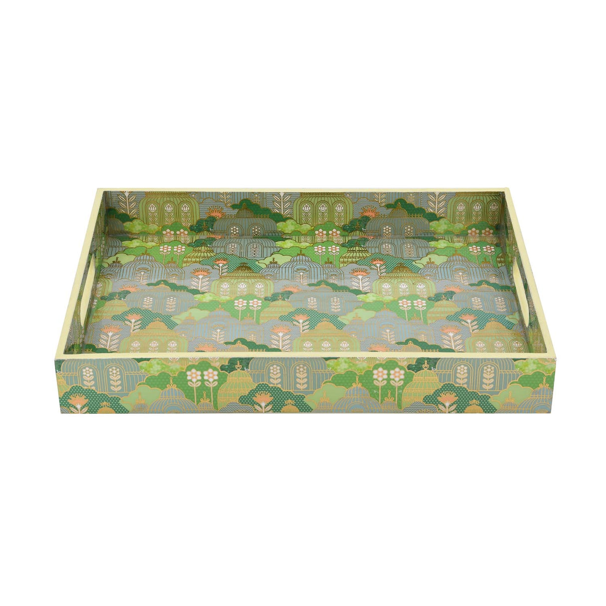 Decorative Tray With Handle- Green