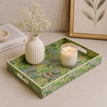 Decorative Tray With Handle- Green
