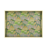 Decorative Tray With Handle- Green