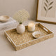 Decorative MDF and Resin Tray With Handle- Large, Brown