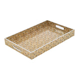 Decorative MDF and Resin Tray With Handle- Large, Brown