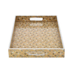 Decorative MDF and Resin Tray With Handle- Large, Brown
