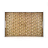 Decorative MDF and Resin Tray With Handle- Large, Brown