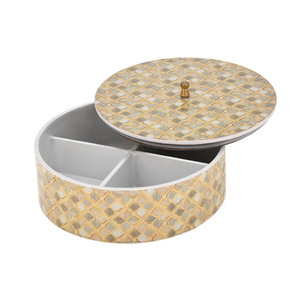 Multipurpose Round Dryfruit Box- Brown