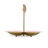 La Rosa 3-Section Clover Serving Platter with Wing Handle- Pink & Gold