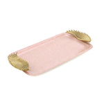 La Rosa Rectangular Tray with Wing Handle- Pink & Gold