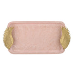 La Rosa Rectangular Tray with Wing Handle- Pink & Gold