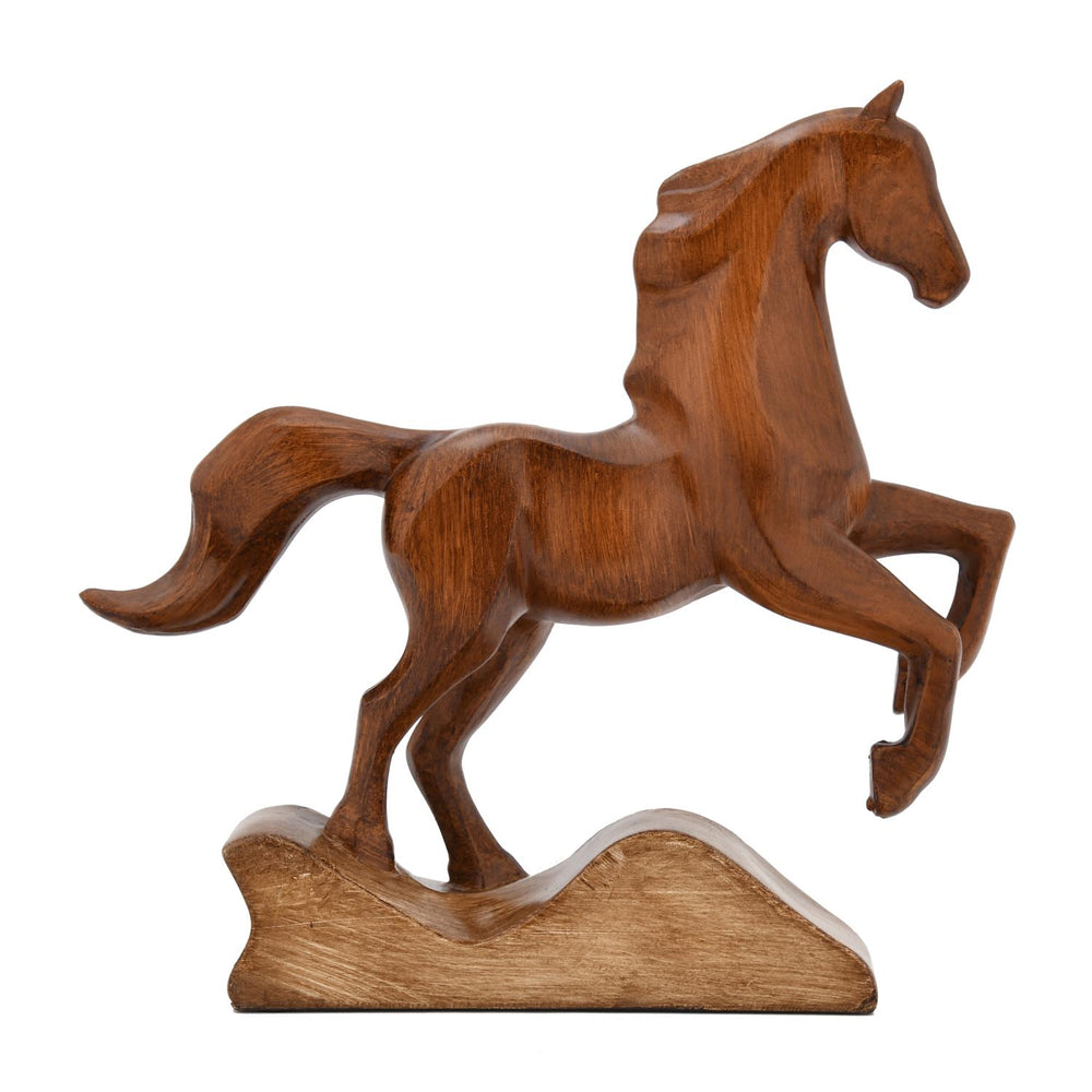 Jumping Horse Polyresin Showpiece- Brown