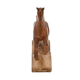 Jumping Horse Polyresin Showpiece- Brown