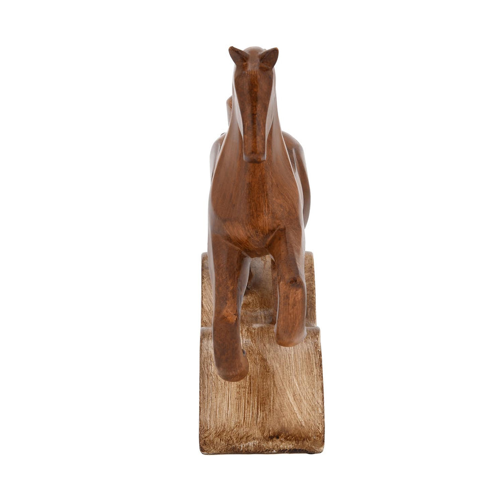 Jumping Horse Polyresin Showpiece- Brown