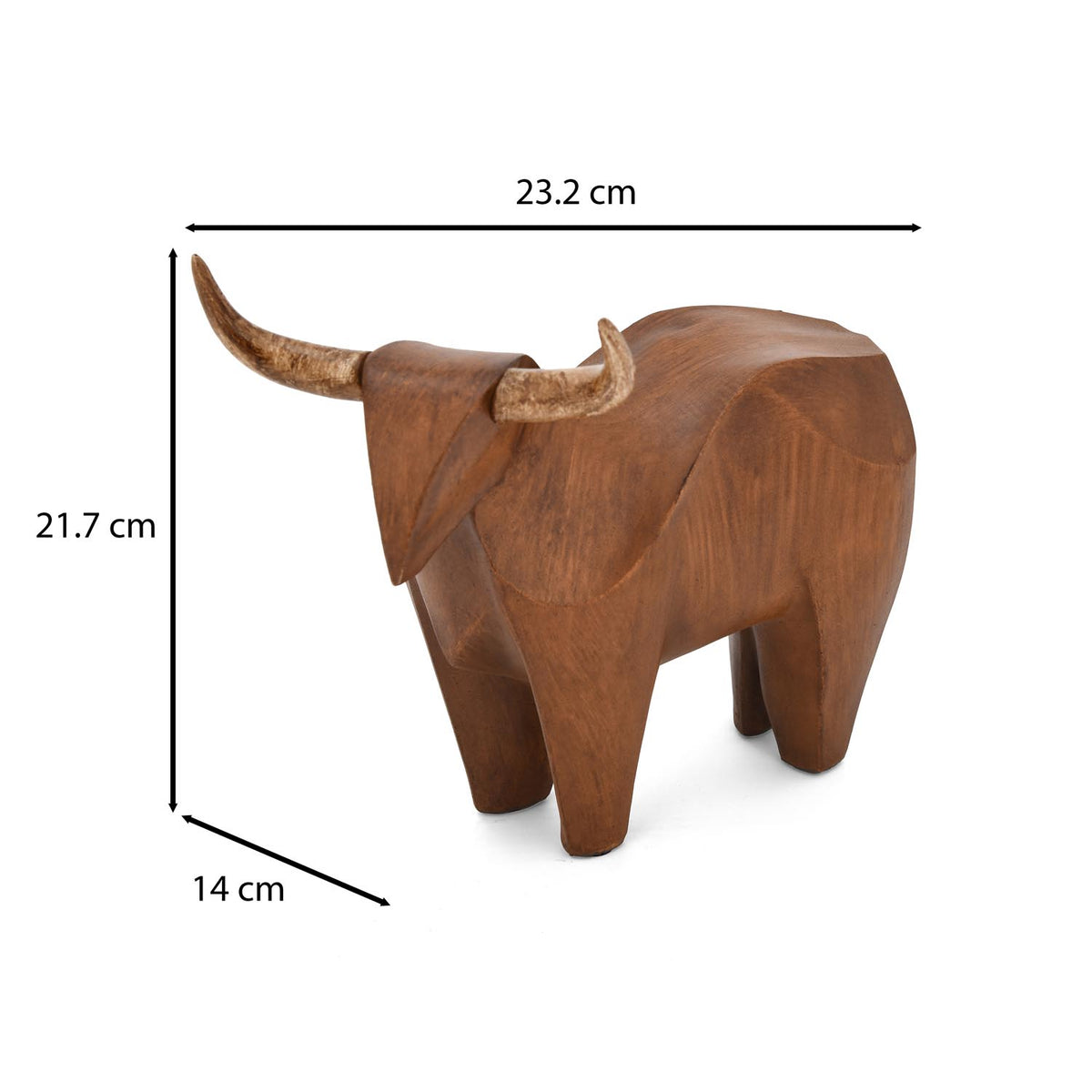 Decorative OX Polyresin Showpiece- Brown