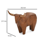 Decorative OX Polyresin Showpiece- Brown