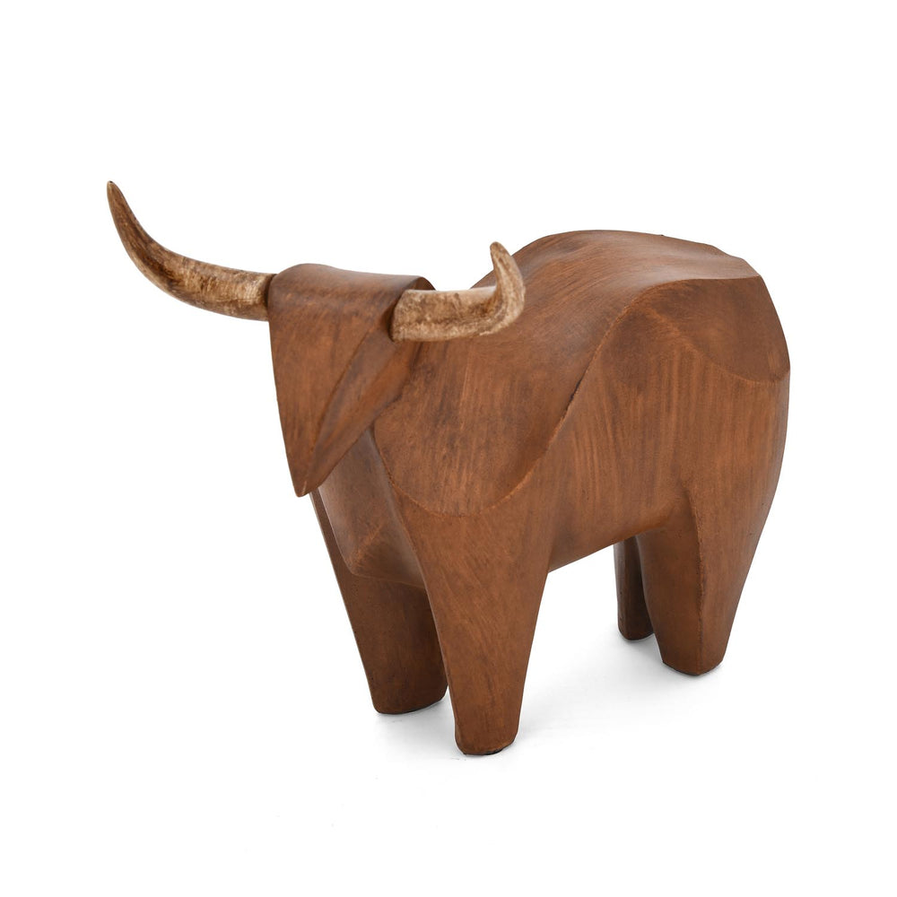 Decorative OX Polyresin Showpiece- Brown