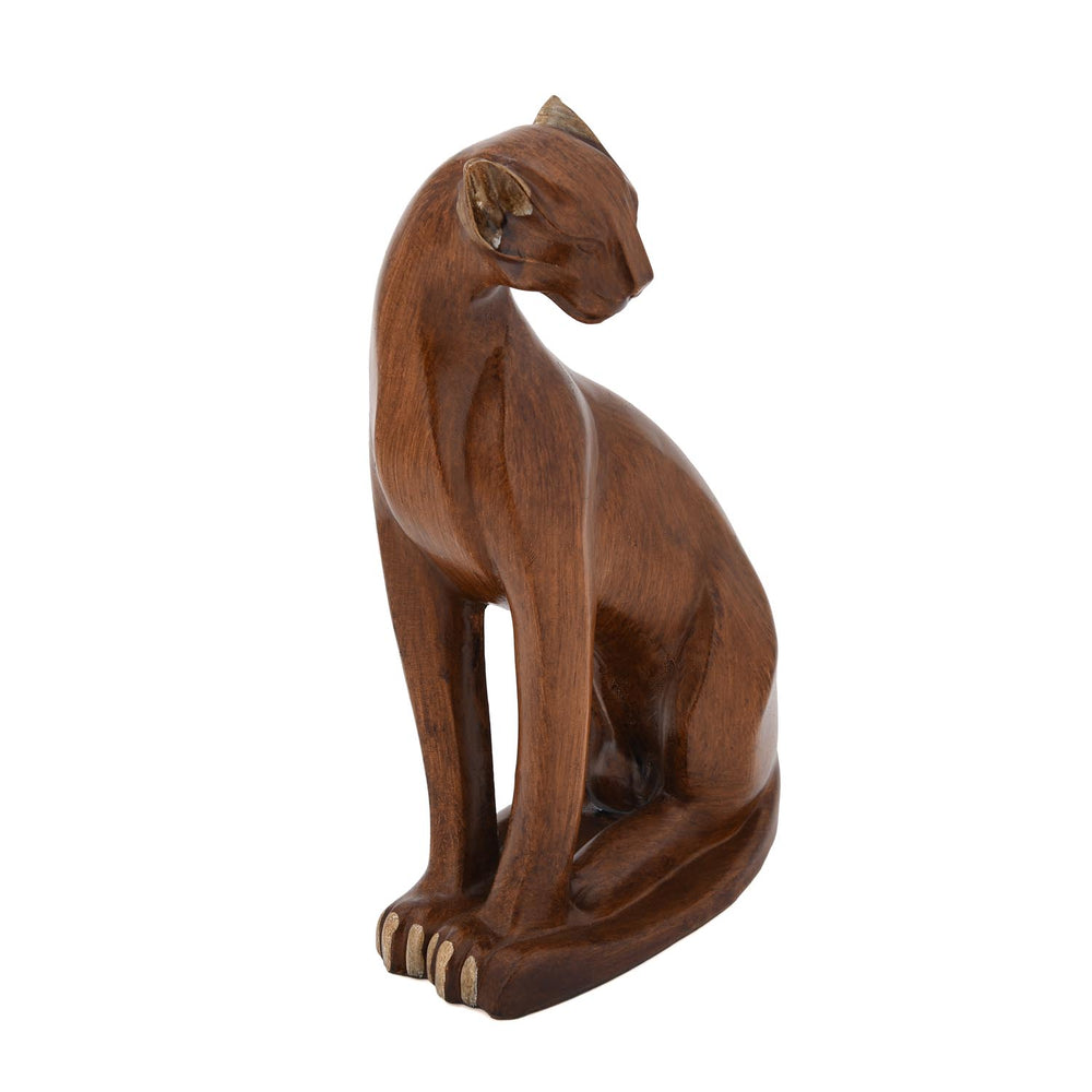 Leopard Sitting Polyresin Showpiece- Brown