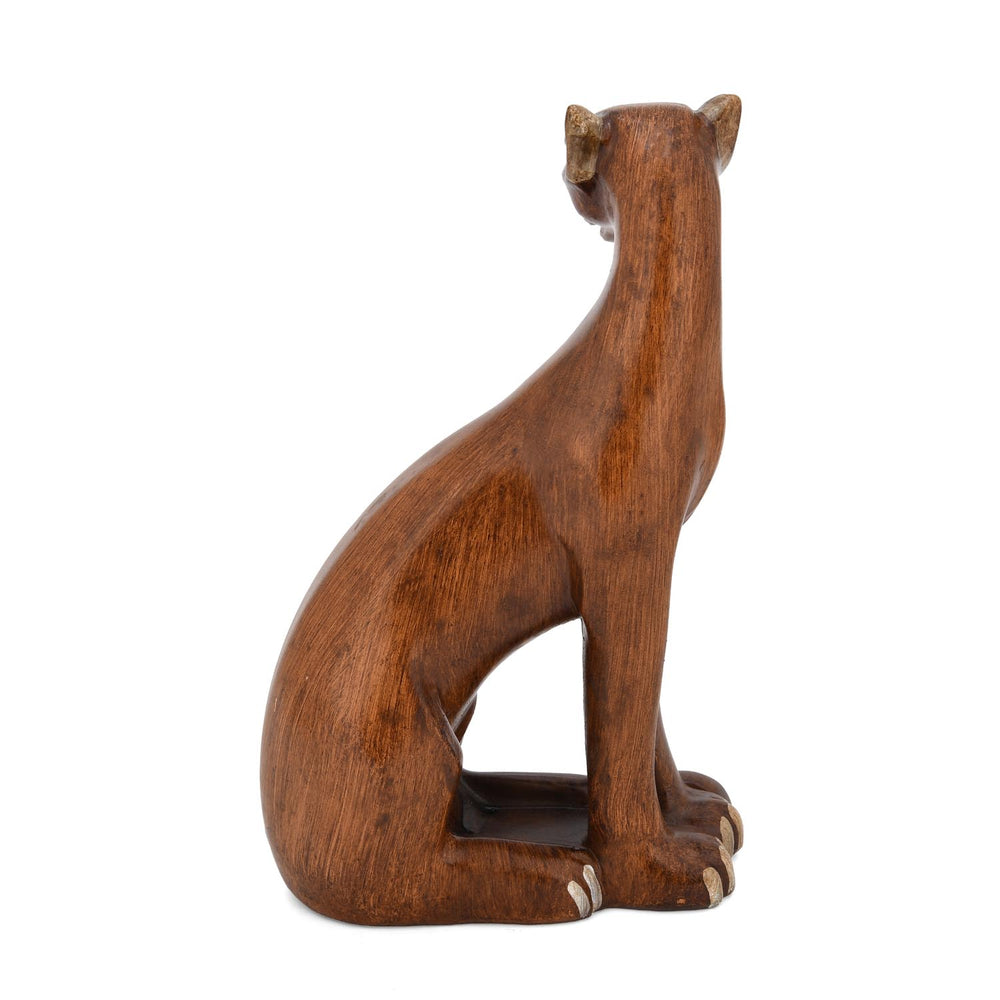 Leopard Sitting Polyresin Showpiece- Brown