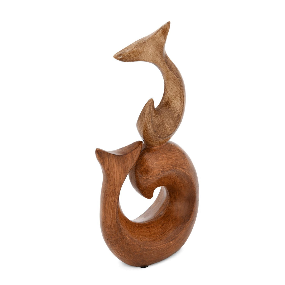 Dual Dolphins Polyresin Showpiece- Brown