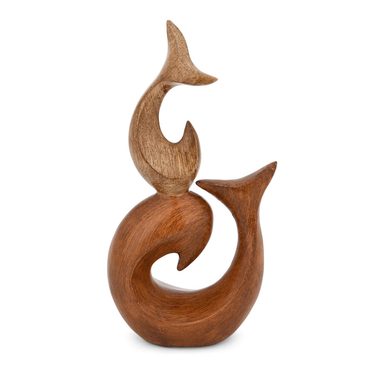 Dual Dolphins Polyresin Showpiece- Brown