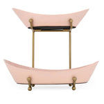 La Rosa Multipurpose 2 Tier Boat Fruit Stand- Pink & Gold